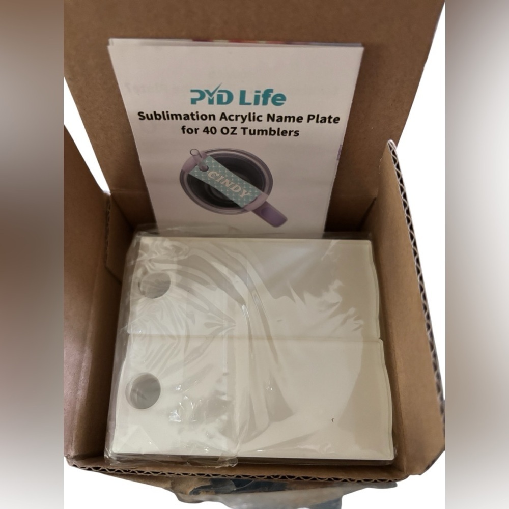 PYD Life Acrylic Name Plates For Tumblers 20 Pack Artist Create Art New In Box